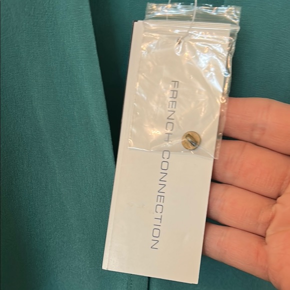 French Connection NWT Teal Button-Up Blouse-silk - Picture 2 of 4